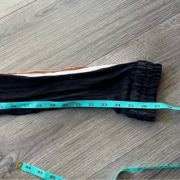 Veronica Beard Lang Tuxedo-Striped Metallic Textured-Voile Joggers Size XS - Picture 6 of 9